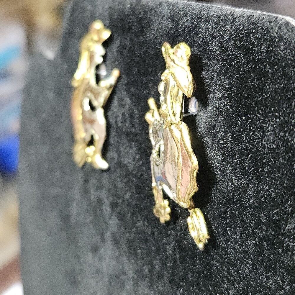 Artisan Mixed Metal Halloween Witch On A Broom Earrings - Picture 6 of 14
